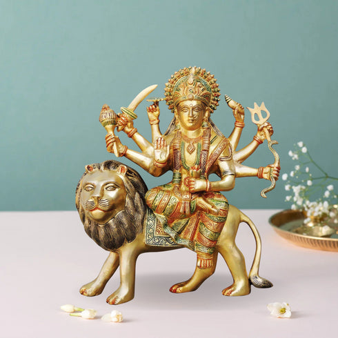 Brass Durga Ji Goddess Idol Statue 6.5Kg