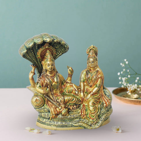 Brass Vishnu Laxmi With Shesnag Statue 3.34Kg