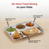 Vinod Stainless Steel 5 Compartment Plate with Round Edges Lunch and Dinner Plate Bhojan Thali High Quality Steel Rust Free Pack of 2