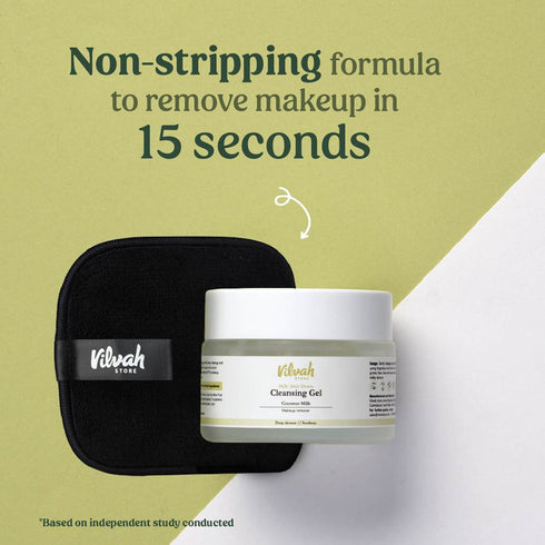 Vilvah Store Makeup Removal Cleansing Gel & reusable Cleansing Pad