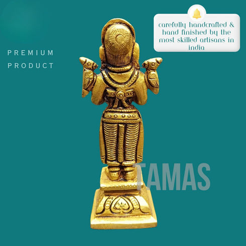 Tamas Brass Lady Holding a Lamp Statue