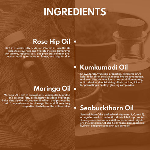 Wildflower Naturals Kumkumadi & Rosehip Facial Oil Serum