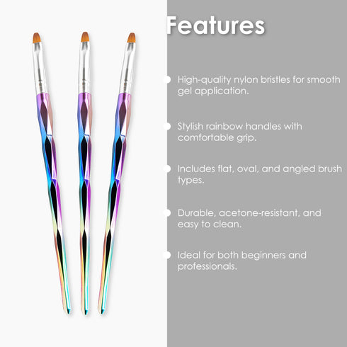 Shills Professional Nail Metal Rainbow Brush