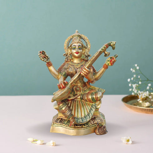 Brass Saraswati Ji Statue 12Kg