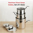 Vinod Stainless Steel Deep Dabba Set of 3 350 ml 500 ml and 750 ml in Heavy Gauge Steel Airtight Lids Mirror Finish Rust Free