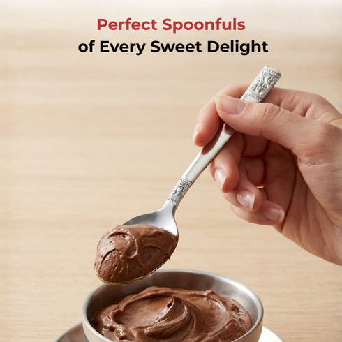 Vinod Moscow Stainless Steel Dessert Spoon Set of 12 Piece Heavy Gauge Steel Mirror Finish Rust Free Tough and Strong Dishwasher safe