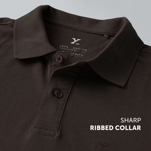 XYXX Nova Combed Cotton Polo T-shirts Mocha Brown