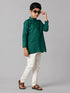 Ramraj Cotton Boys Full Sleeves Dark Green Kurta with Cream Pyjama Pant Combo FS5