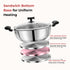 Vinod DONIV Stainless Steel Sandwich Bottom Solitaire Kadai With Glass Lid and Side handle Induction Friendly Capacity 4 Ltr 26cm