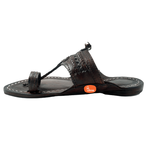 Vhaanfootwear Single wadi Dark Brown Pure Leather Kapashi Kolhapuri Chappal For Men Vhaan