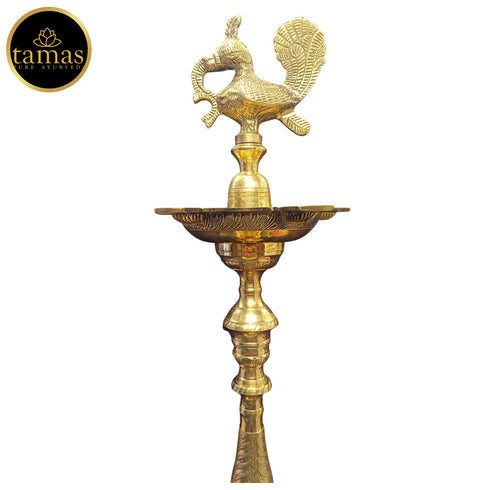 Tamas Brass Peacock Diya Stand