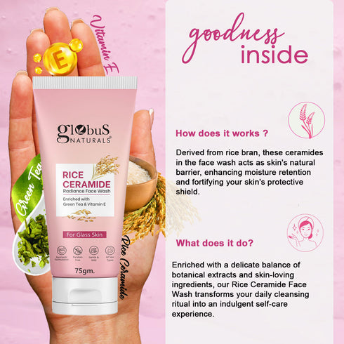 Globus Naturals Rice Radiance Combo For Korean Glass Skin Set of 3