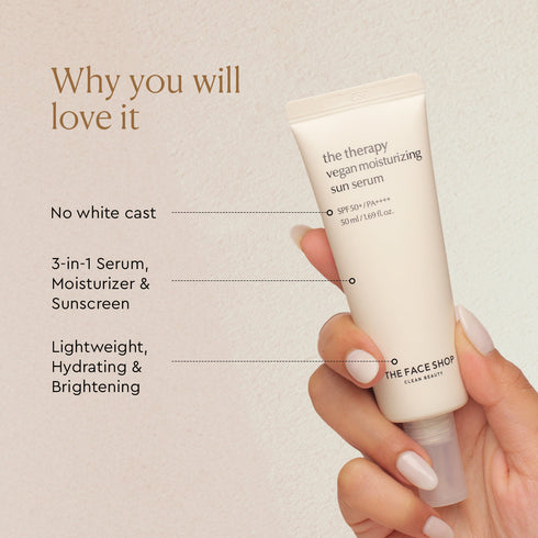 The Face Shop The Therapy Vegan Moisturizing Sun Serum