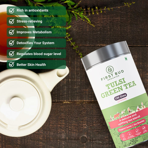 First Bud Organics Tulsi Green Tea