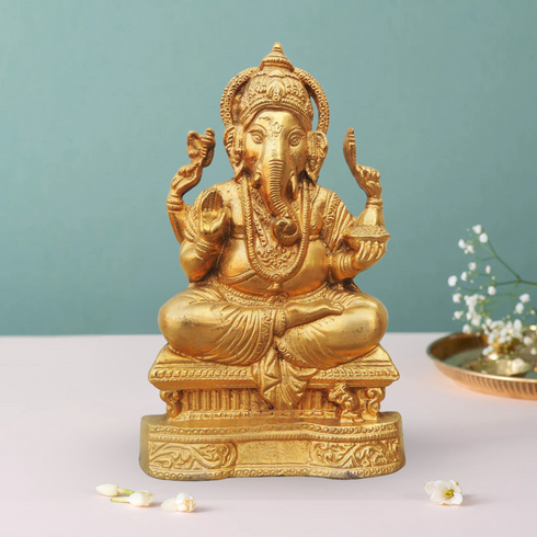 Brass Ganesh Ji Statue 0.88Kg