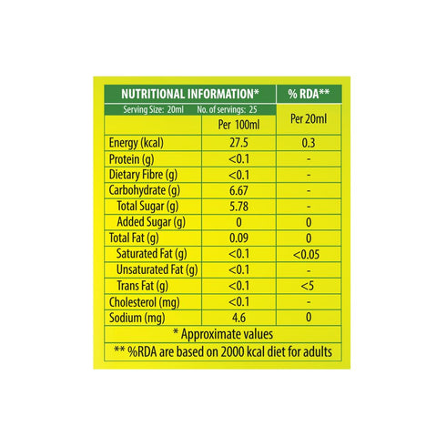 Keya Fresh Lemon Juice Contains Natural Lemon Juice No Added Water No Concentrate No Sedimentation Fresh for 24 Months Quick Easy Hassle Free Essential For Everyday Cooking & Beverages 500 mll