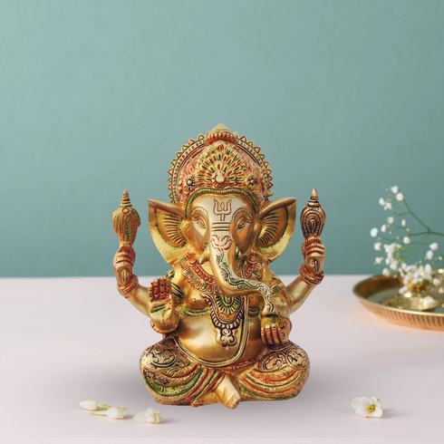 Brass Ganesh Ji Statue 3.72Kg