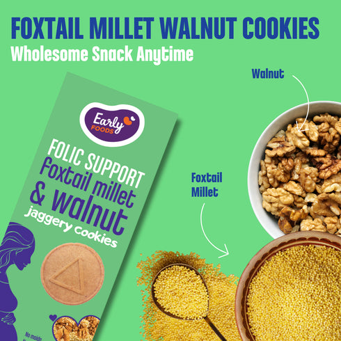 Early Foods Foxtail Millet Walnut Jaggery Cookies