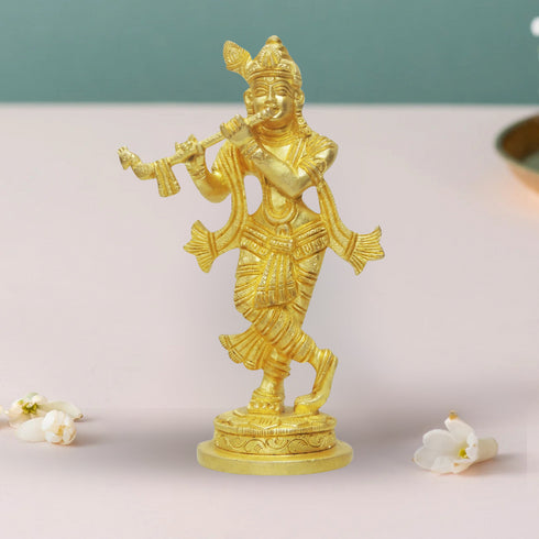 Brass Krishna Super Fine Finish Idol 0.76Kg