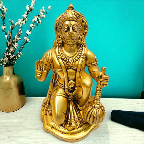 Tamas Brass Lord Hanuman Murti for Home Hindu God Bajrangbali Statue/Idol