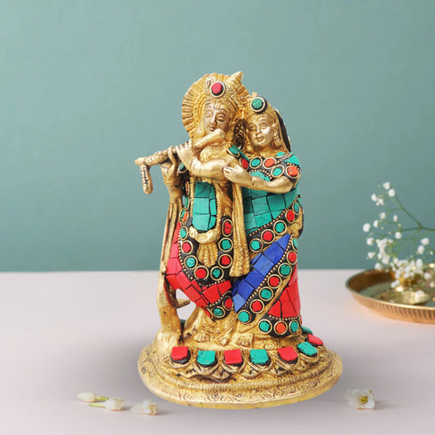 Brass Radha Krishna Idol Statue 1.58Kg