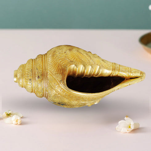 Brass Shankh Statue 2.14Kg