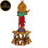 Tamas Brass Krishna Wall Hanging Diya Oil Lamp With Bells (Multicolor)