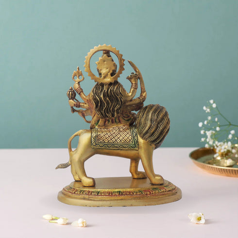 Brass Durga Ji Idol Statue 3.34Kg