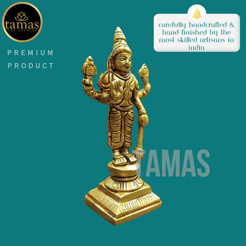 Tamas Brass Standing Lord Vishnu Statue/Idol