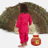 Raj Fancy Dresses Radha and Krishna Printex| Magenta Brocade Fabric Janmashtami Mythological Character Costume