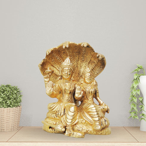 Brass Laxmi Naraine With Sheshnaag Statue 1Kg