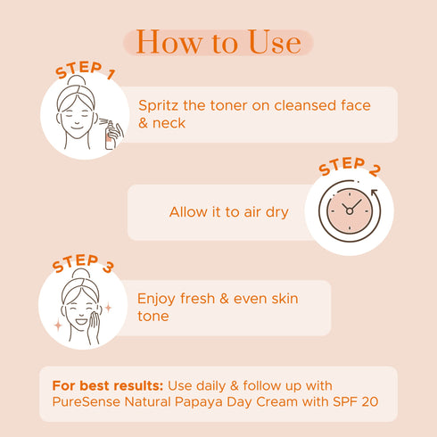 PureSense Natural Papaya Face Toner | From the makers of Parachute Advansed