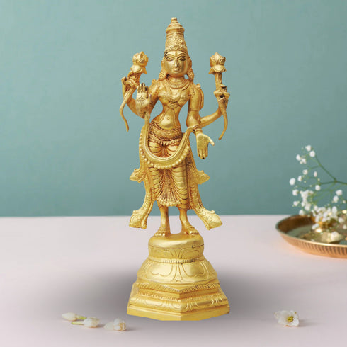 Brass Laxmin Standing Statue 2.385Kg