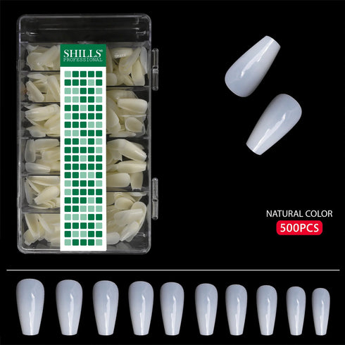 Shills Professional Soft Gel Matte T-Shape Tips-PT19-NATURAL