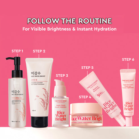 The Face Shop Rice Water Bright Moisture Sunscreen SPF50 PA brightens and hydrates skin