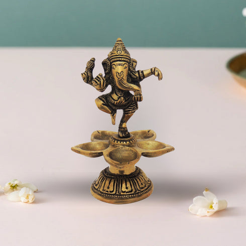 Brass Dancing Ganesha Statue 0.6Kg