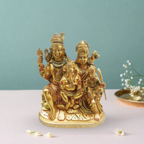Brass Shiv Parivar Idol | Shiv Family Murti 6.9Kg