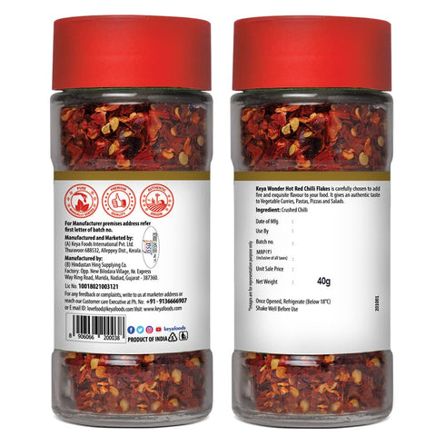 Keya Red Chilli Flakes Dry Red Chilli Flakes Seasonings Aromatic Spicy Dried Pizza Pasta Seasoning Zero added Colours Fillers Additives & Preservatives 100 Natural
