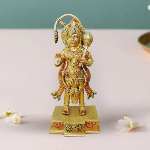 Brass Hanuman Statnding Statue 2.225Kg