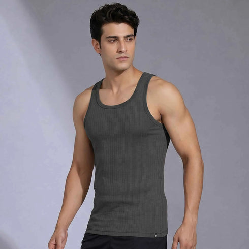 XYXX Nova Round Neck Racer Back Vest Graphite Grey