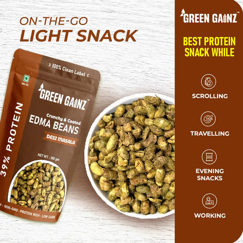 Green Gainz Edamame Desi Masala (Pack of 3)