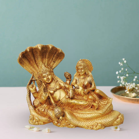 Brass Vishnu & Laxmi Ji With Shesnag Statue 7.22Kg