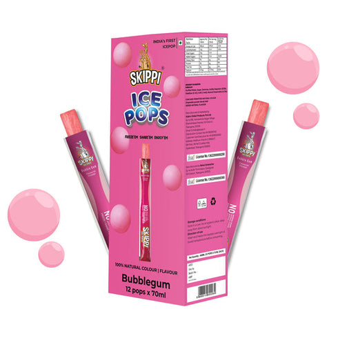 Skippi Ice Pops Bubble Gum Flavor