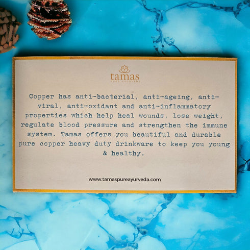 Tamas Pure Copper Plain Glass/Tumbler with Hammered Design - Set Of 4 (Red-Orange)