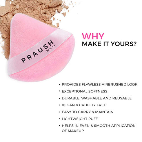 Praush 1 Celestial Super Soft Sponge + 1 Soft Focus Powder Pizza Puffs Medium