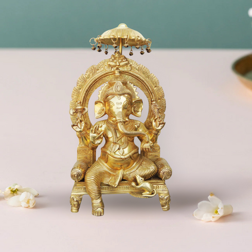 Brass Umberala Ganesh Ji Statue 11.4Kg