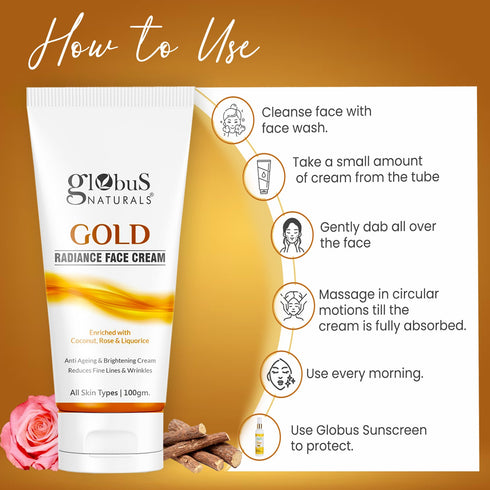 Globus Naturals Gold Radiance Anti Ageing & Brightening Face Cream s