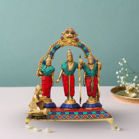 Brass Ram Darbar Stone God Idol Statue 2.5Kg