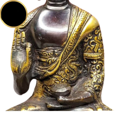 Tamas Brass Handcrafted Sculpture Religious Ashtamangala Tibetan Buddha Statue / Idol with Antique Finish (Multicolour) (Pack of 1)