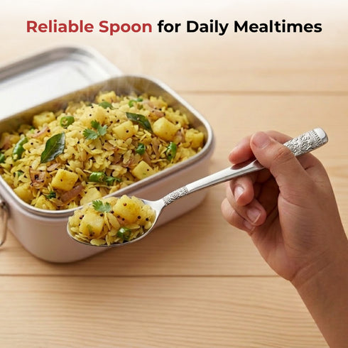 Vinod Moscow Stainless Steel Spoon Set of 12 Piece Heavy Gauge Steel Mirror Finish Rust Free Tough Strong and Durable Easy to Clean